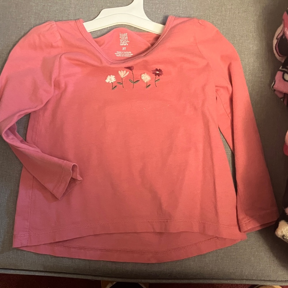 Carter's Pink Long Sleeve Tee with Floral Design